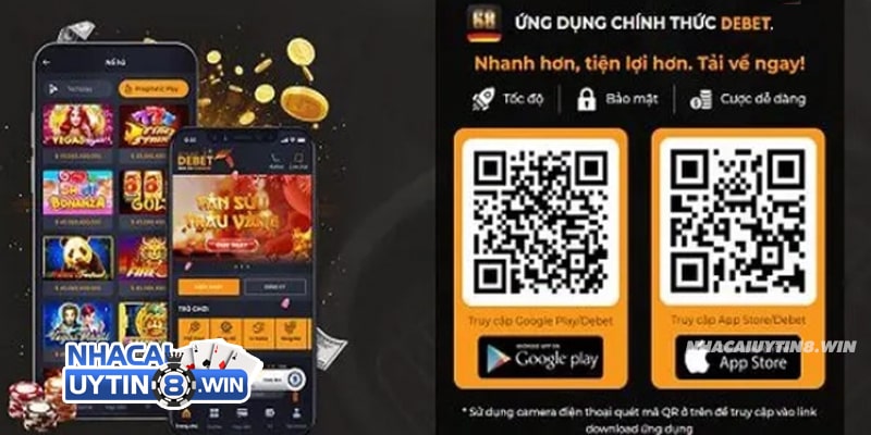 Quy trình tải app Debet